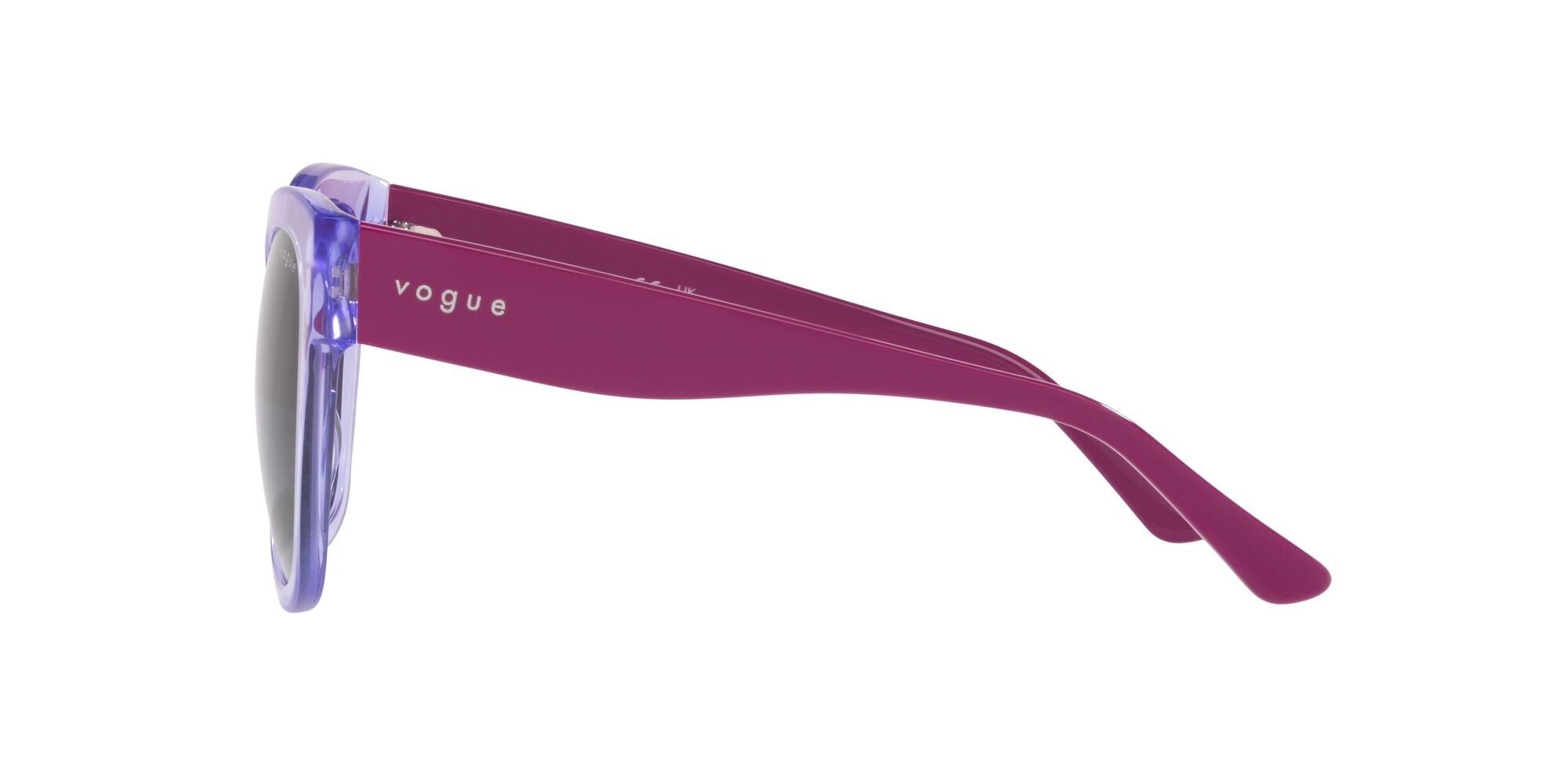 Sunglasses Vogue VO 5338S (295087) color lilla trasparente shape square lenses grigio scuro