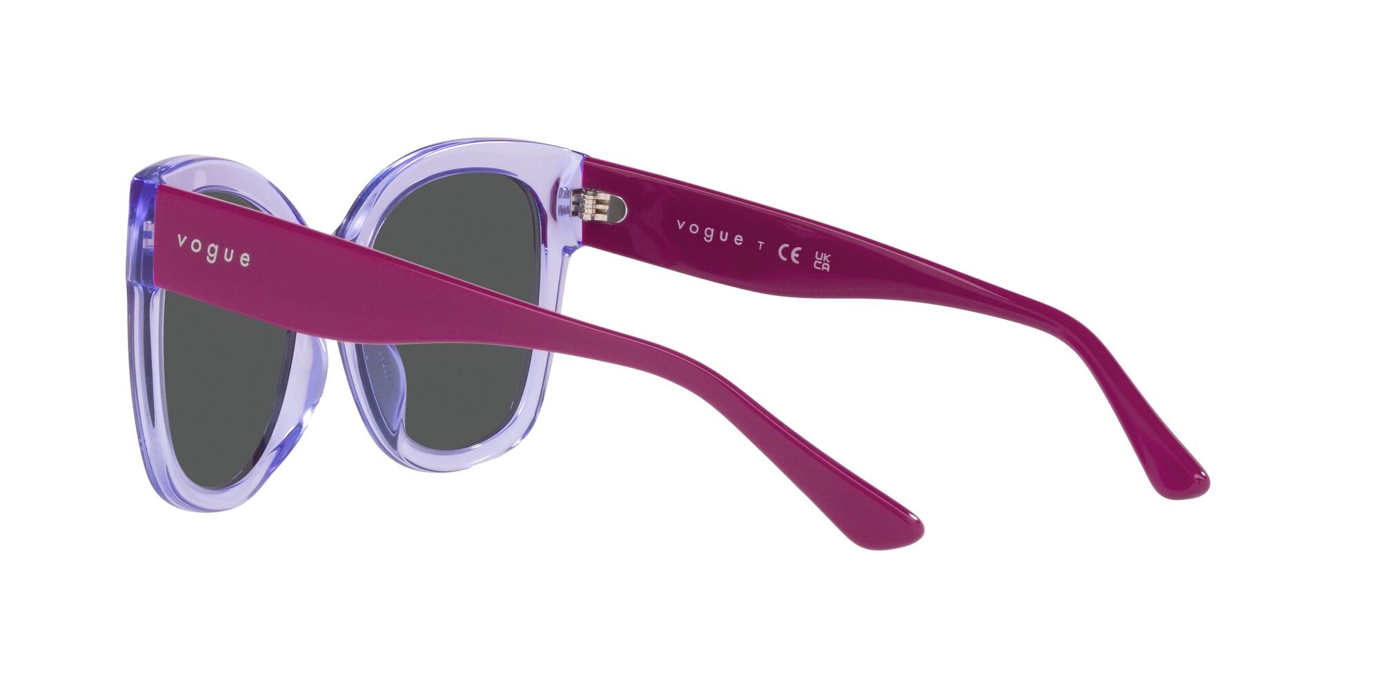 Sunglasses Vogue VO 5338S (295087) color lilla trasparente shape square lenses grigio scuro