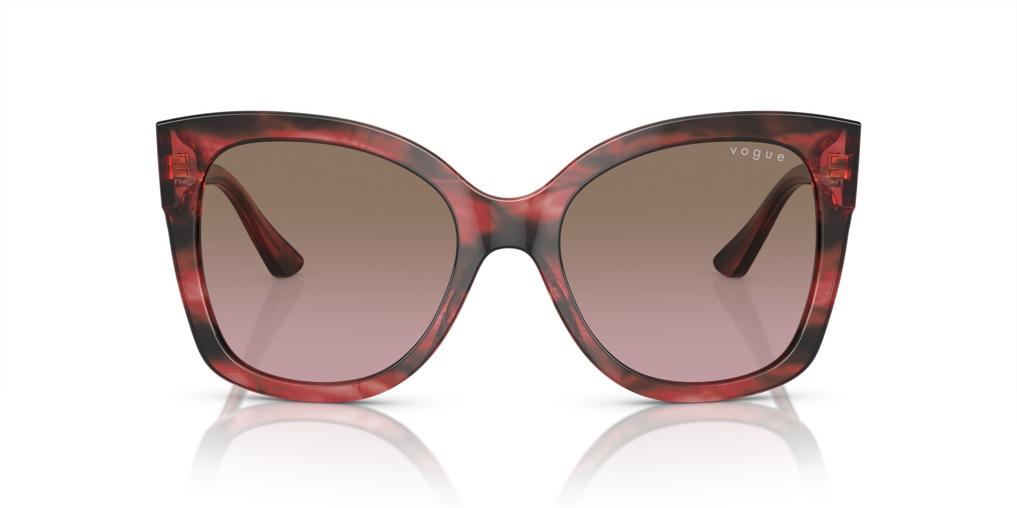 Sunglasses Vogue VO 5338S (308914) color havana rosso shape square lenses rosa sfumato marrone