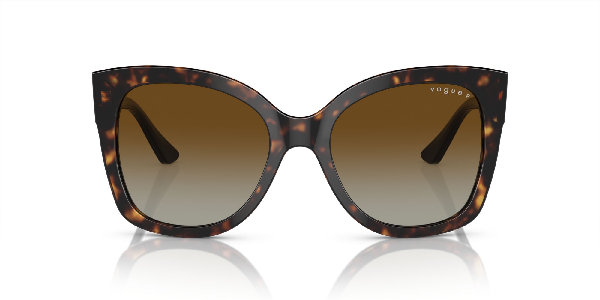 Occhiali da sole Vogue VO 5338S (W656T5) colore havana scuro forma quadrato lenti polarizzata marrone sfumato