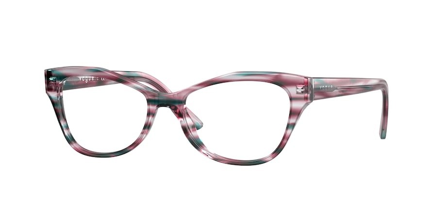 Brillen Vogue VO 5359 (2868) farbe striped purple blue form schmetterling gläser demo lens