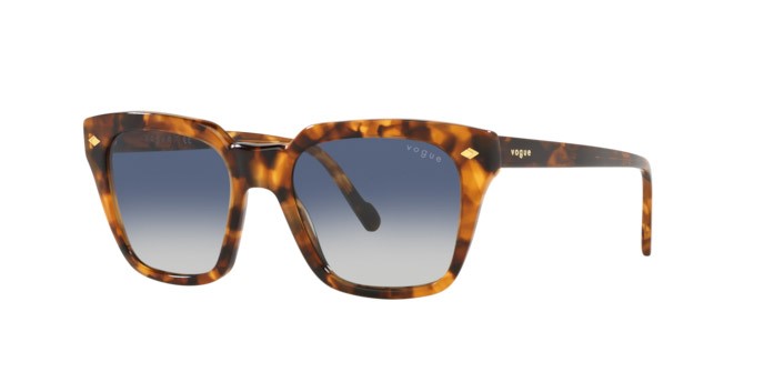 Sonnenbrillen Vogue VO 5380S (28194L) farbe havana honey form quadratisch gläser grey gradient blue