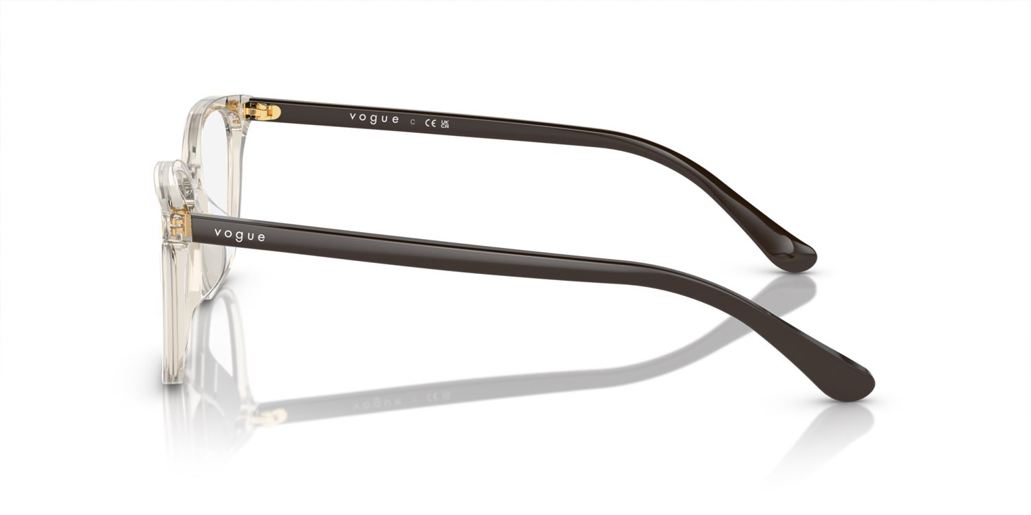 Eyeglasses Vogue VO 5399D (2998) color marrone chiaro trasparente shape rectangle lenses lente demo