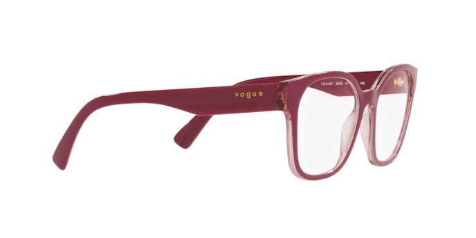 Brillen Vogue VO 5407 (2960) farbe top bordeaux/flowers red form quadratisch gläser demo lens