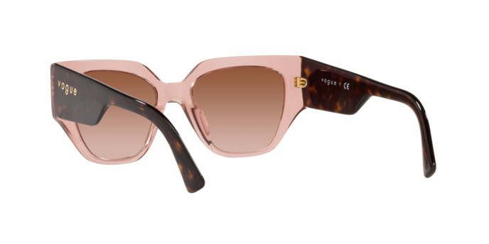 Occhiali da sole Vogue VO 5409S (282813) colore transparent pink forma irregolare lenti brown gradient