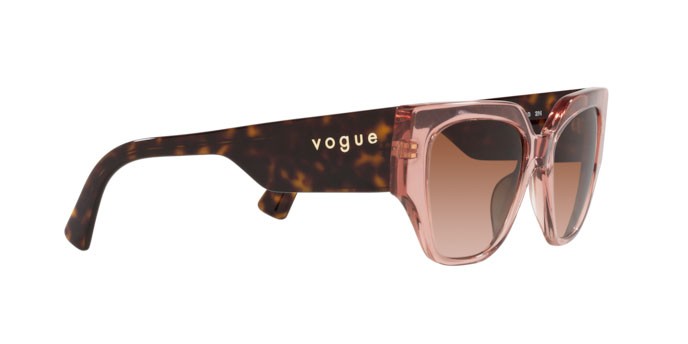 Occhiali da sole Vogue VO 5409S (282813) colore transparent pink forma irregolare lenti brown gradient