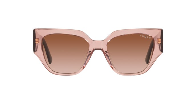 Occhiali da sole Vogue VO 5409S (282813) colore transparent pink forma irregolare lenti brown gradient