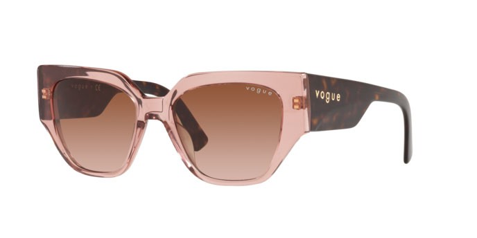 Occhiali da sole Vogue VO 5409S (282813) colore transparent pink forma irregolare lenti brown gradient