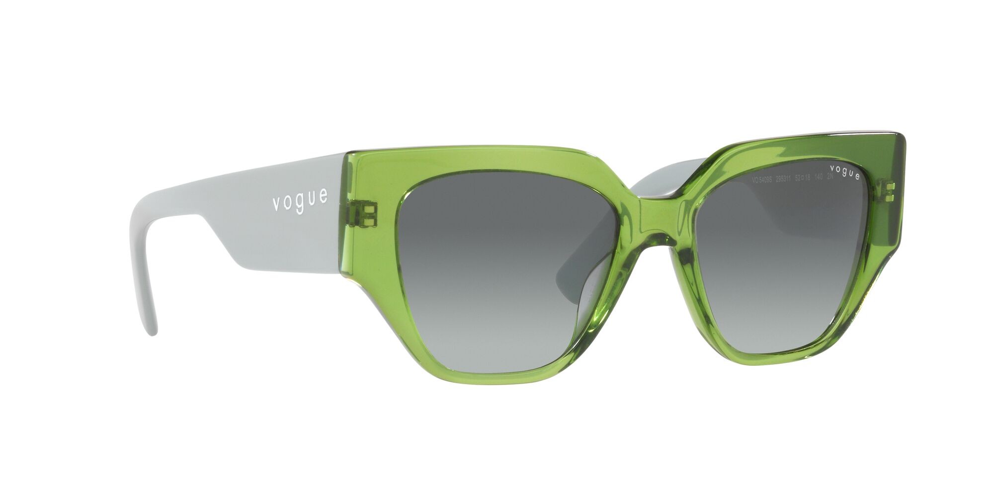 Sonnenbrillen Vogue VO 5409S (295311) farbe verde trasparente form unregelmäßig gläser grigio sfumato