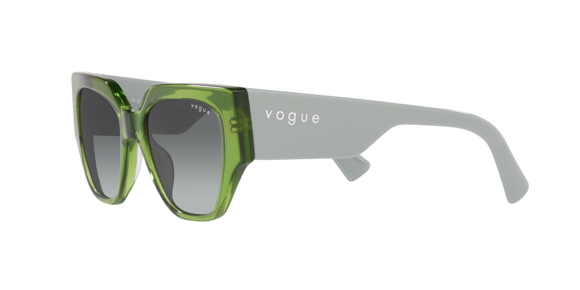Sonnenbrillen Vogue VO 5409S (295311) farbe verde trasparente form unregelmäßig gläser grigio sfumato