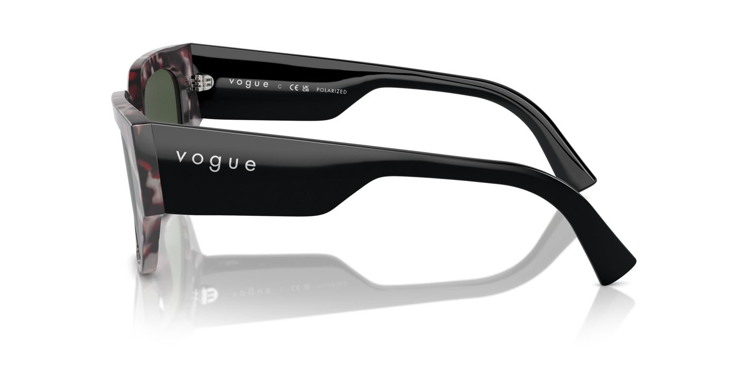 Sunglasses Vogue VO 5409S (31499A) color grigio tartarugato shape irregular lenses verde scuro polarizzata