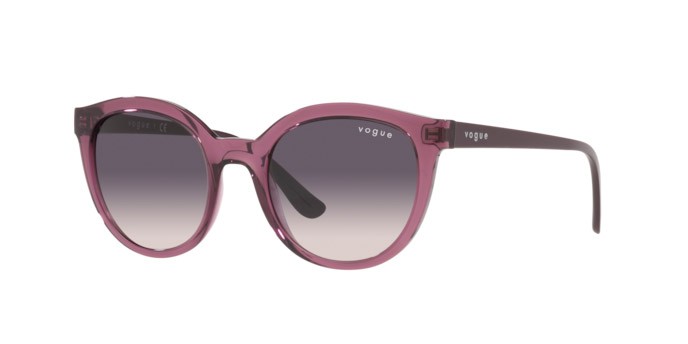 Occhiali da sole Vogue VO 5427S (276136) colore transparent purple forma ovale lenti pink gradient dark grey