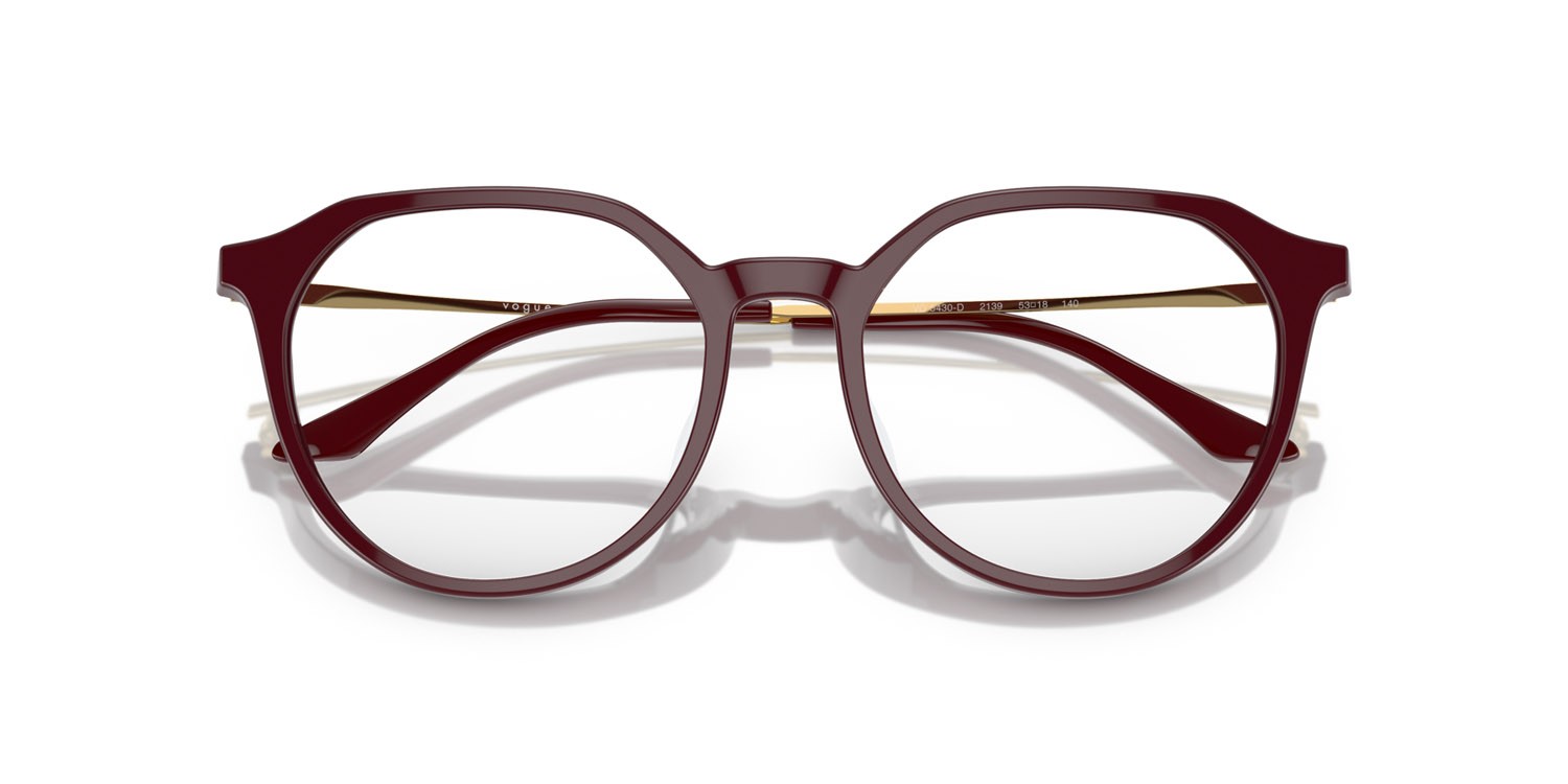 Occhiali da vista Vogue VO 5430D (2139) colore bordeaux full forma irregolare lenti lente demo