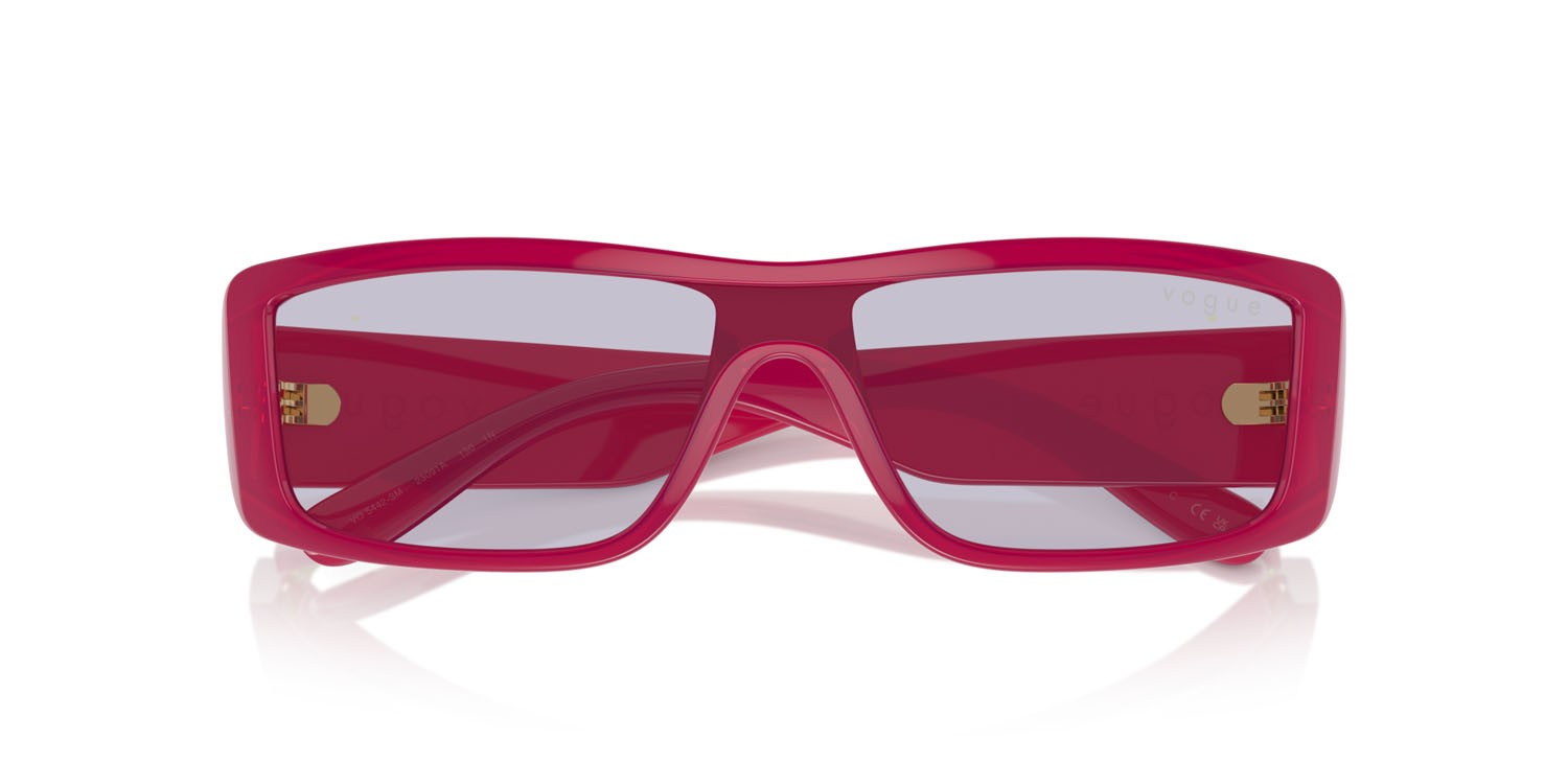 Occhiali da sole Vogue VO 5442SM (23091A) colore opal dark rose forma rettangolare lenti lilla