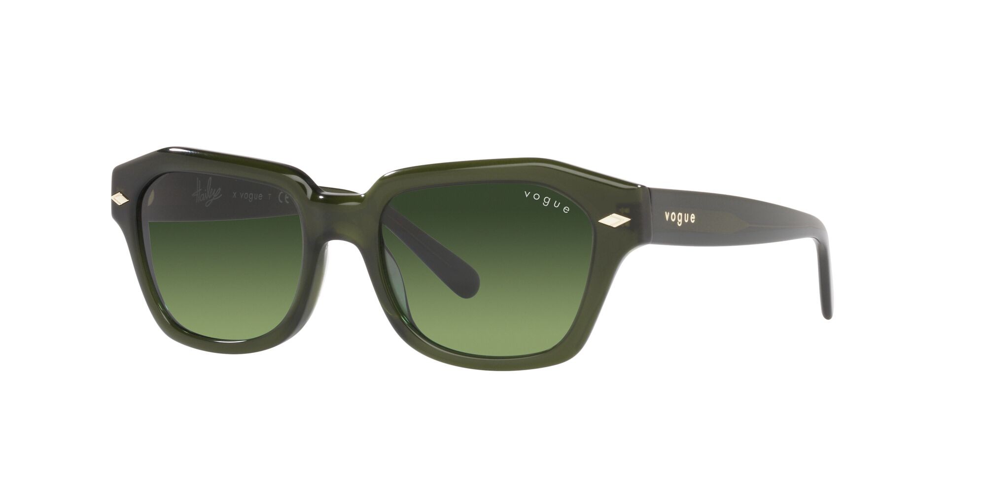 Sonnenbrillen Vogue VO 5444S (30032A) farbe verde opale form unregelmäßig gläser verde sfumato
