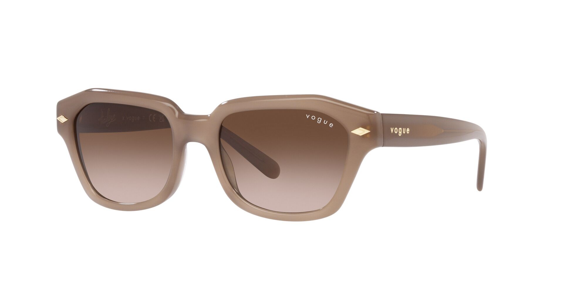Sonnenbrillen Vogue VO 5444S (300813) farbe sabbia opale form unregelmäßig gläser marrone sfumato