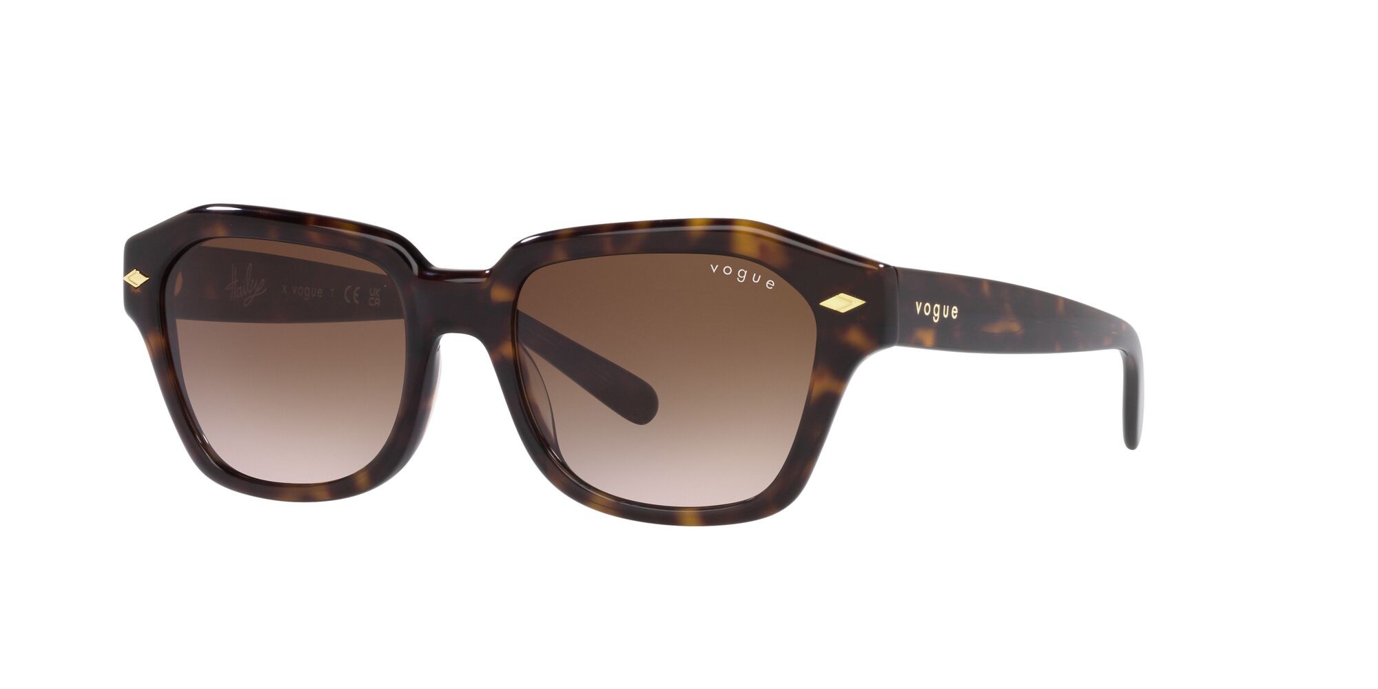 Sonnenbrillen Vogue VO 5444S (W65613) farbe havana scuro form unregelmäßig gläser marrone sfumato