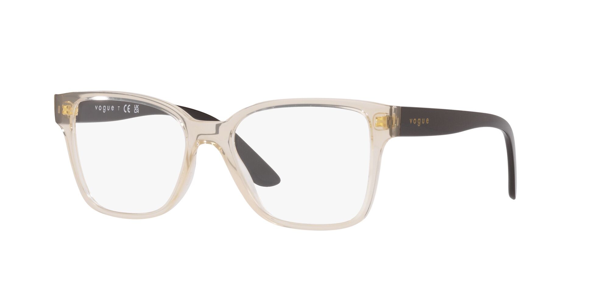 Eyeglasses Vogue VO 5452 (2884) color marrone chiaro trasparente shape square lenses lente demo