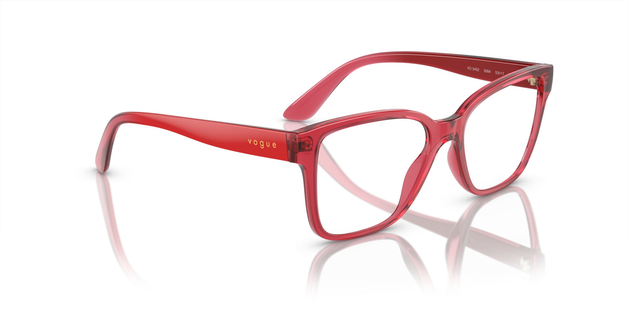 Brillen Vogue VO 5452 (3084) farbe rosso trasparente form quadratisch gläser lente demo