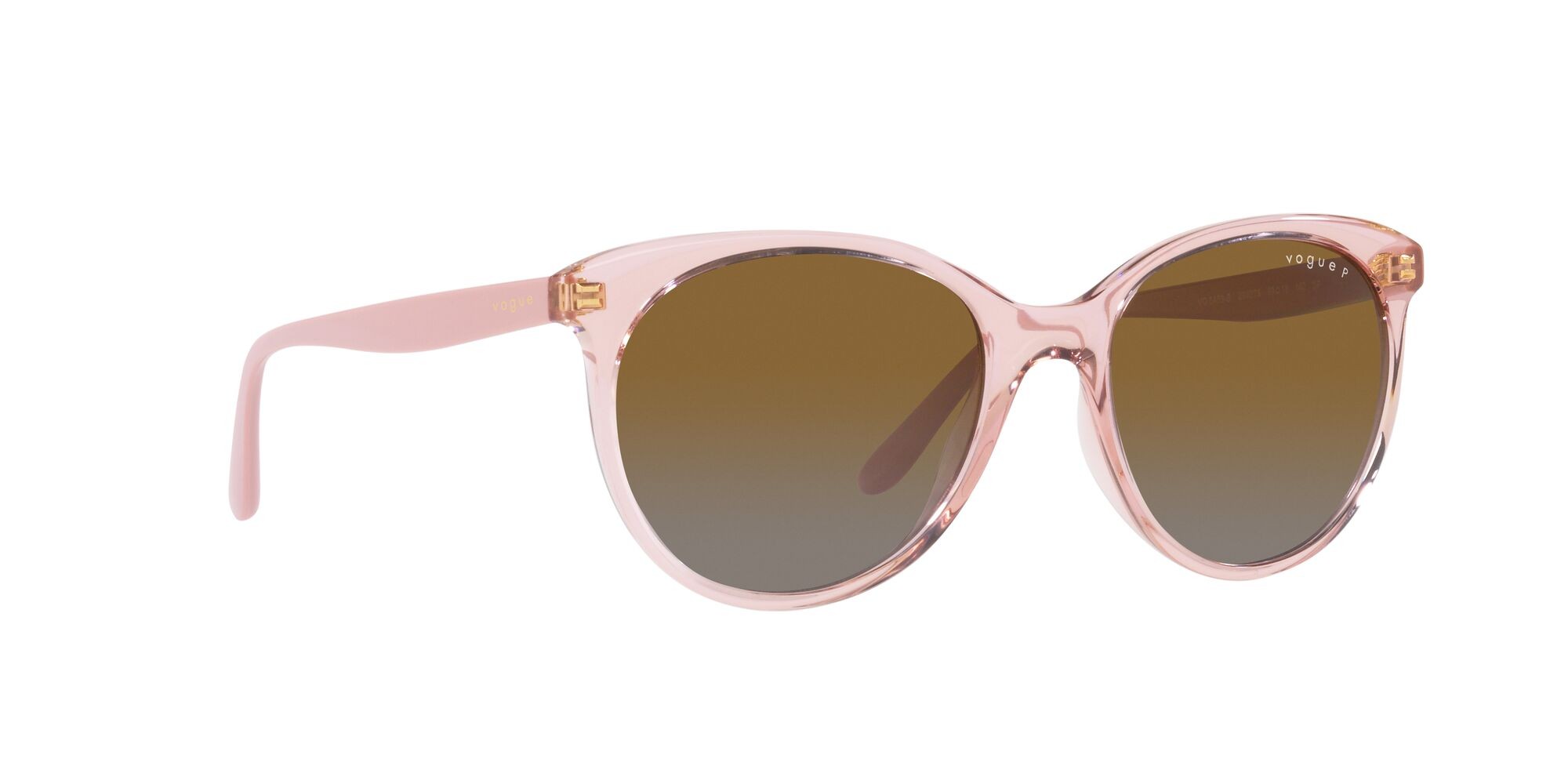 Occhiali da sole Vogue VO 5453S (2942T5) colore rosa trasparente forma pantos lenti polarizzata grigio sfumato marrone