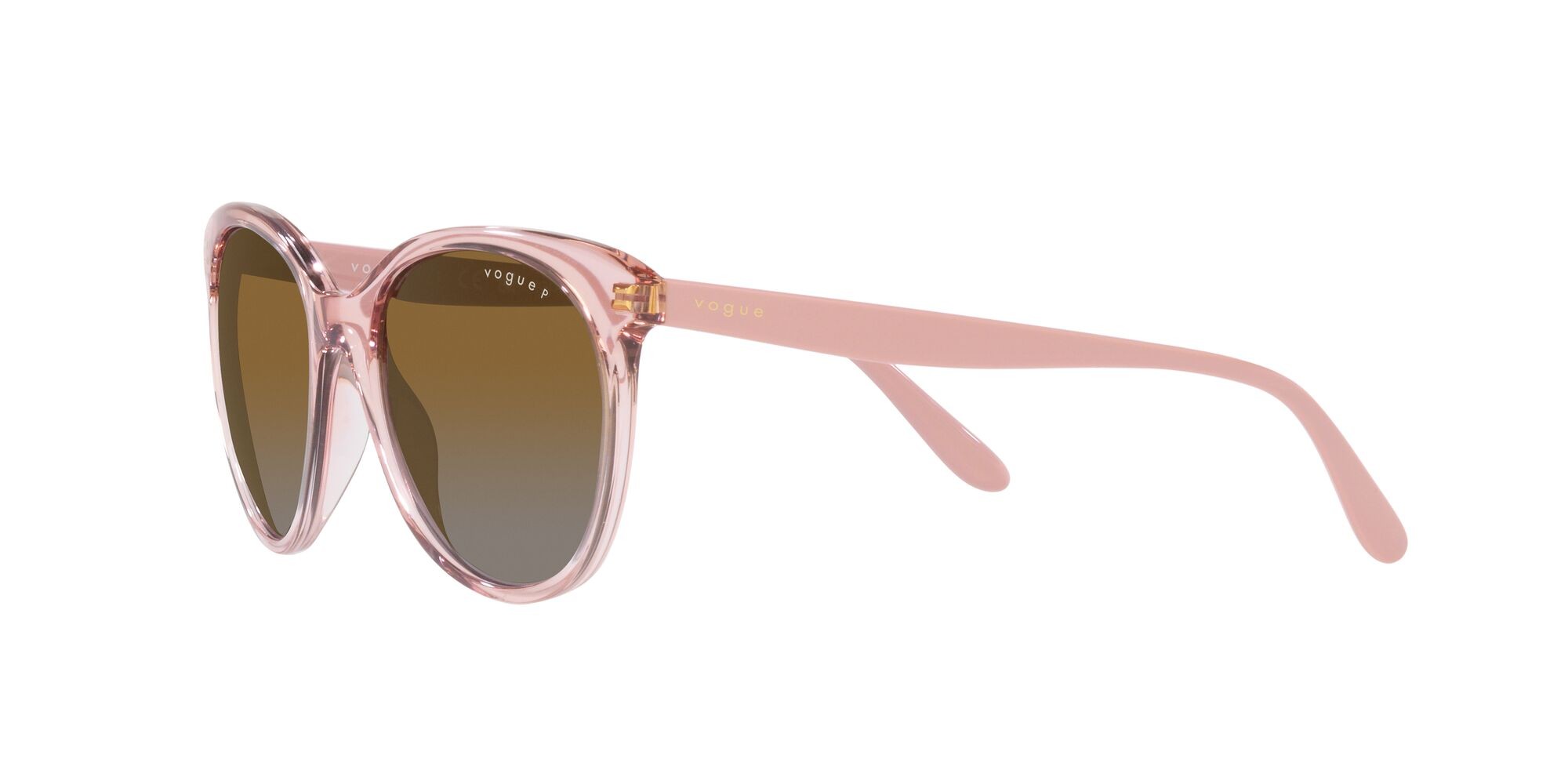 Occhiali da sole Vogue VO 5453S (2942T5) colore rosa trasparente forma pantos lenti polarizzata grigio sfumato marrone
