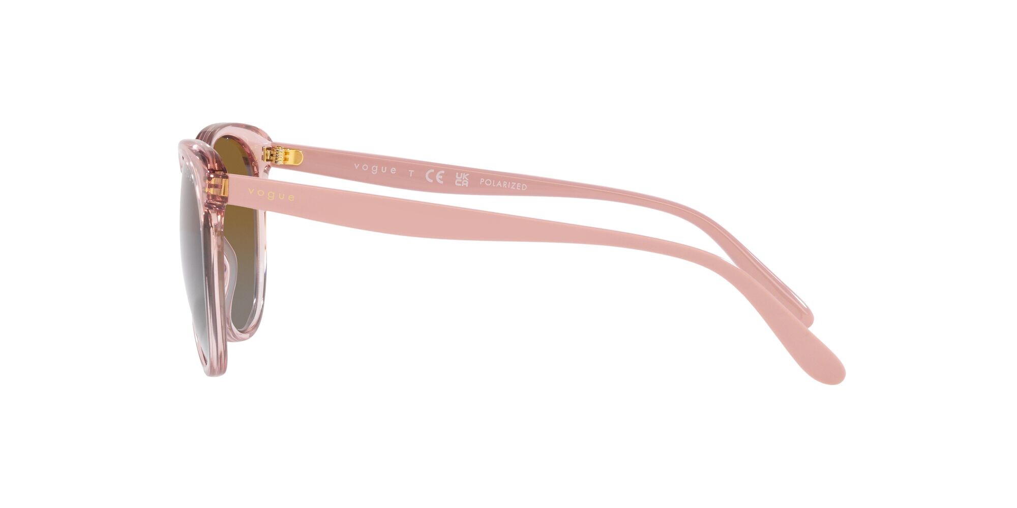 Occhiali da sole Vogue VO 5453S (2942T5) colore rosa trasparente forma pantos lenti polarizzata grigio sfumato marrone