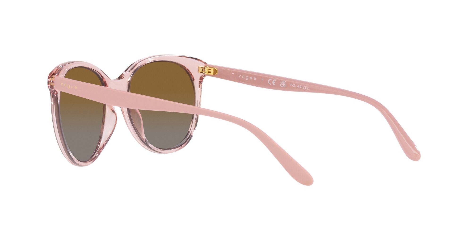 Occhiali da sole Vogue VO 5453S (2942T5) colore rosa trasparente forma pantos lenti polarizzata grigio sfumato marrone