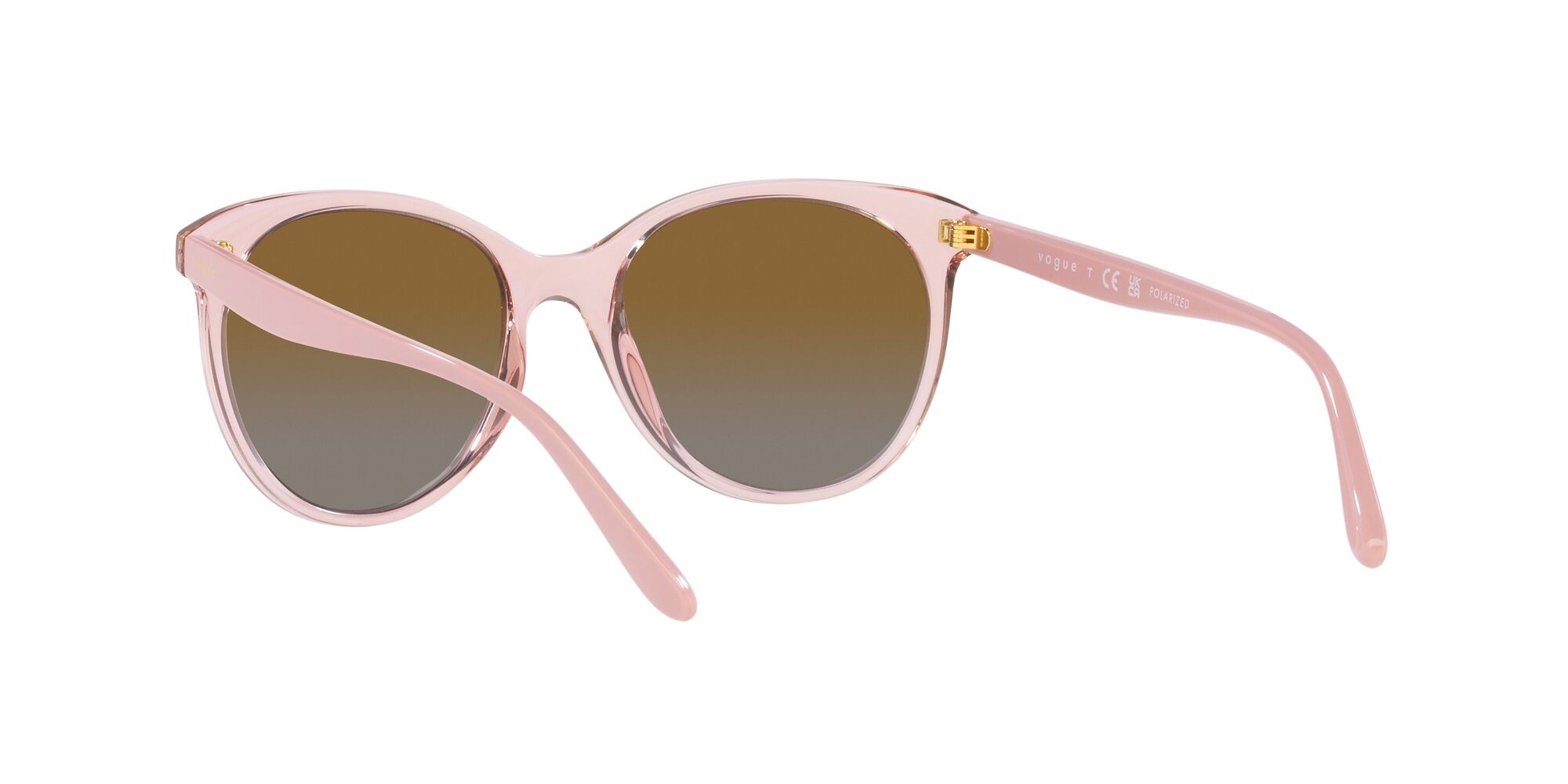 Occhiali da sole Vogue VO 5453S (2942T5) colore rosa trasparente forma pantos lenti polarizzata grigio sfumato marrone