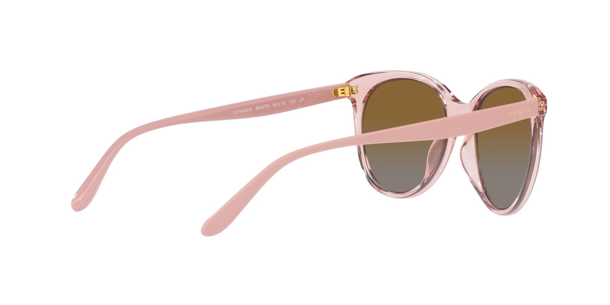 Occhiali da sole Vogue VO 5453S (2942T5) colore rosa trasparente forma pantos lenti polarizzata grigio sfumato marrone