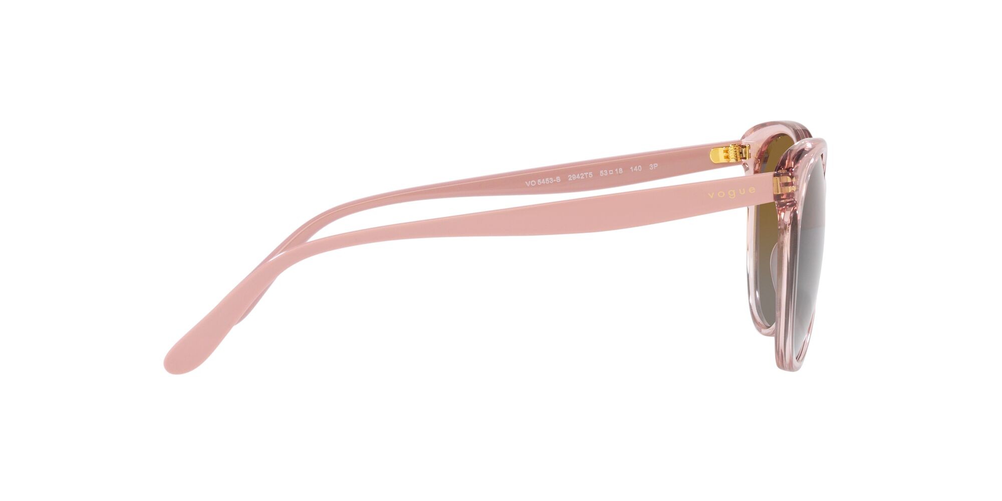 Occhiali da sole Vogue VO 5453S (2942T5) colore rosa trasparente forma pantos lenti polarizzata grigio sfumato marrone