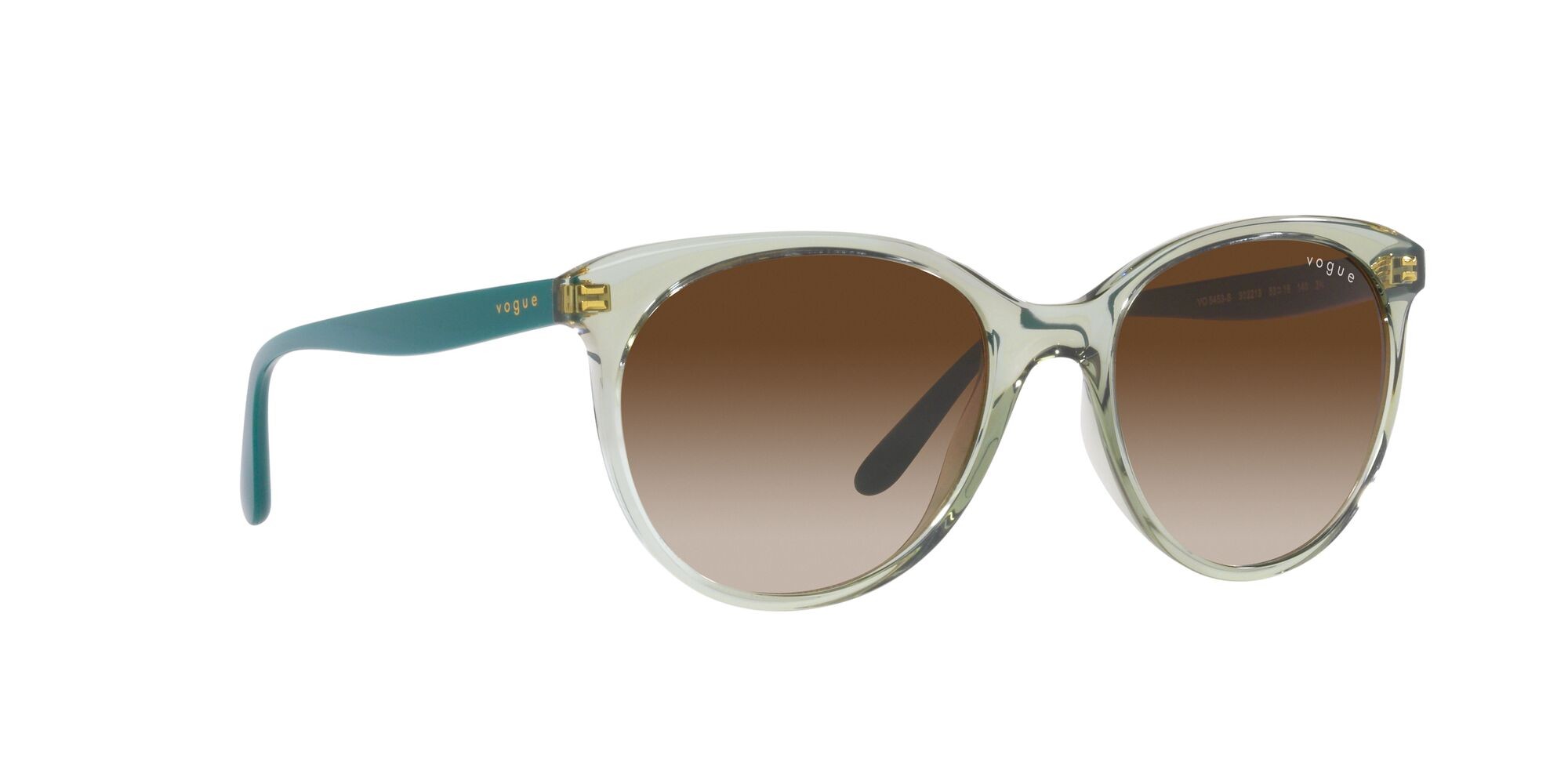 Occhiali da sole Vogue VO 5453S (302213) colore verde chiaro trasparente forma pantos lenti marrone sfumato