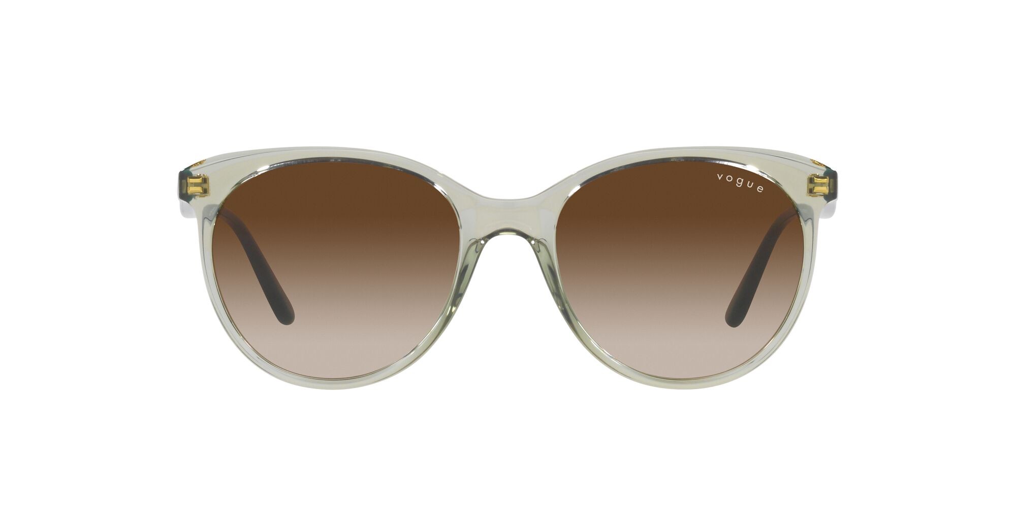 Occhiali da sole Vogue VO 5453S (302213) colore verde chiaro trasparente forma pantos lenti marrone sfumato