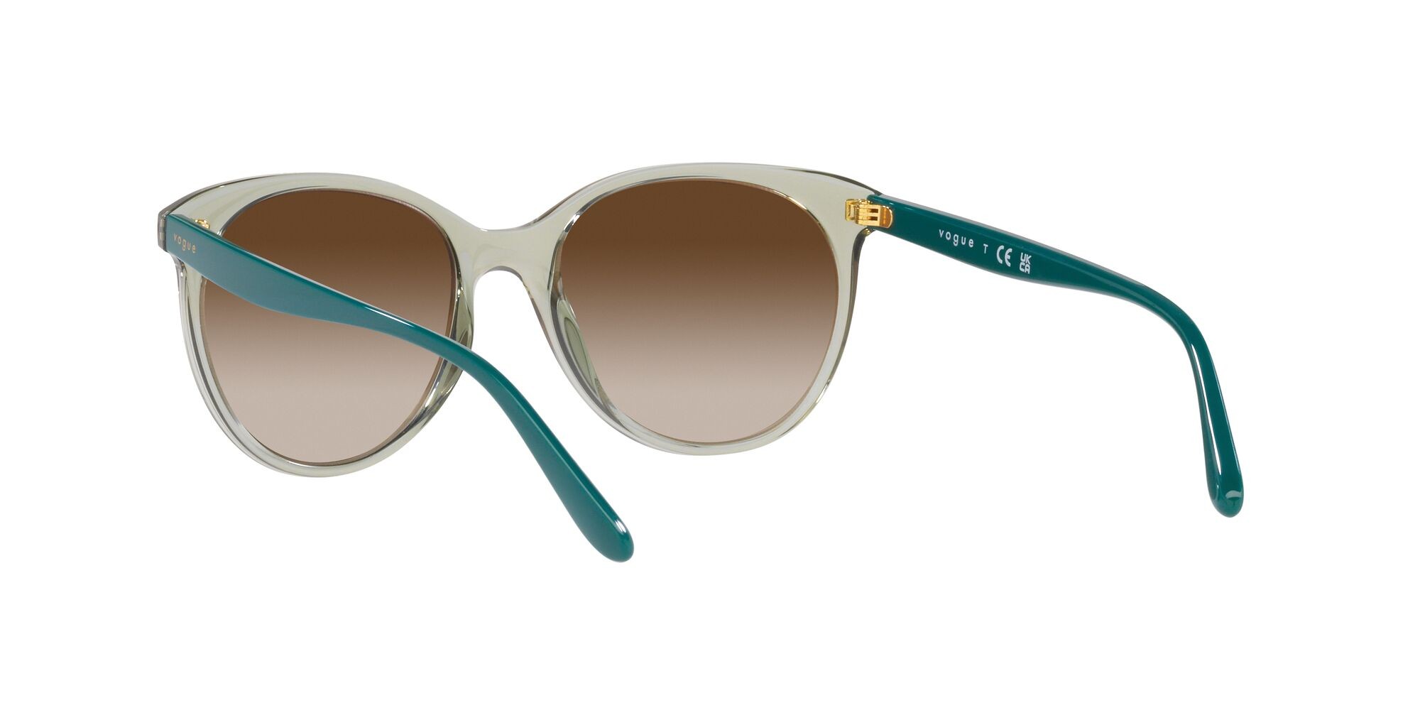 Occhiali da sole Vogue VO 5453S (302213) colore verde chiaro trasparente forma pantos lenti marrone sfumato