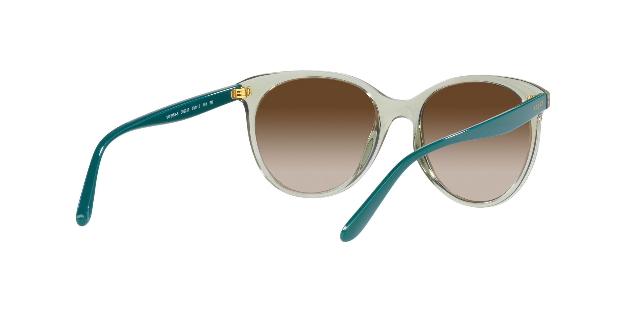 Occhiali da sole Vogue VO 5453S (302213) colore verde chiaro trasparente forma pantos lenti marrone sfumato