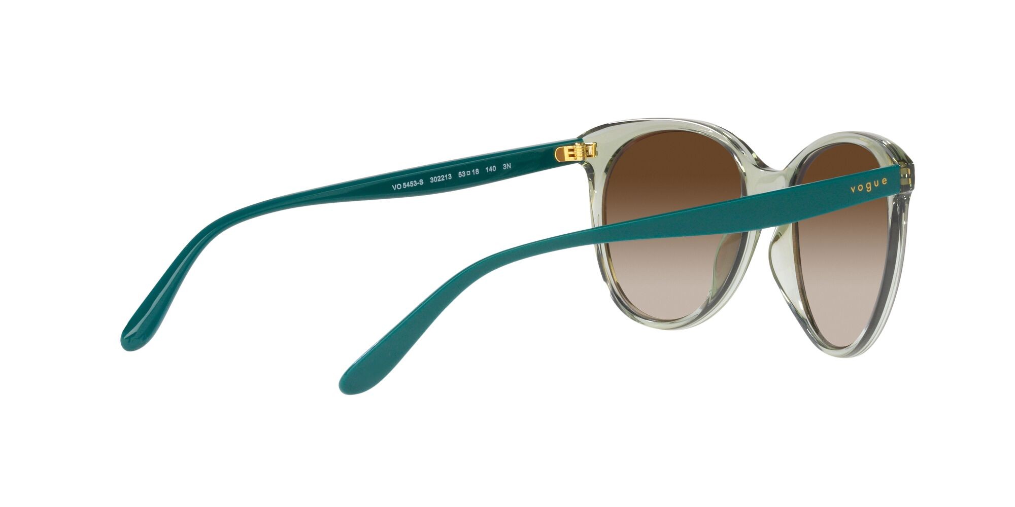 Occhiali da sole Vogue VO 5453S (302213) colore verde chiaro trasparente forma pantos lenti marrone sfumato