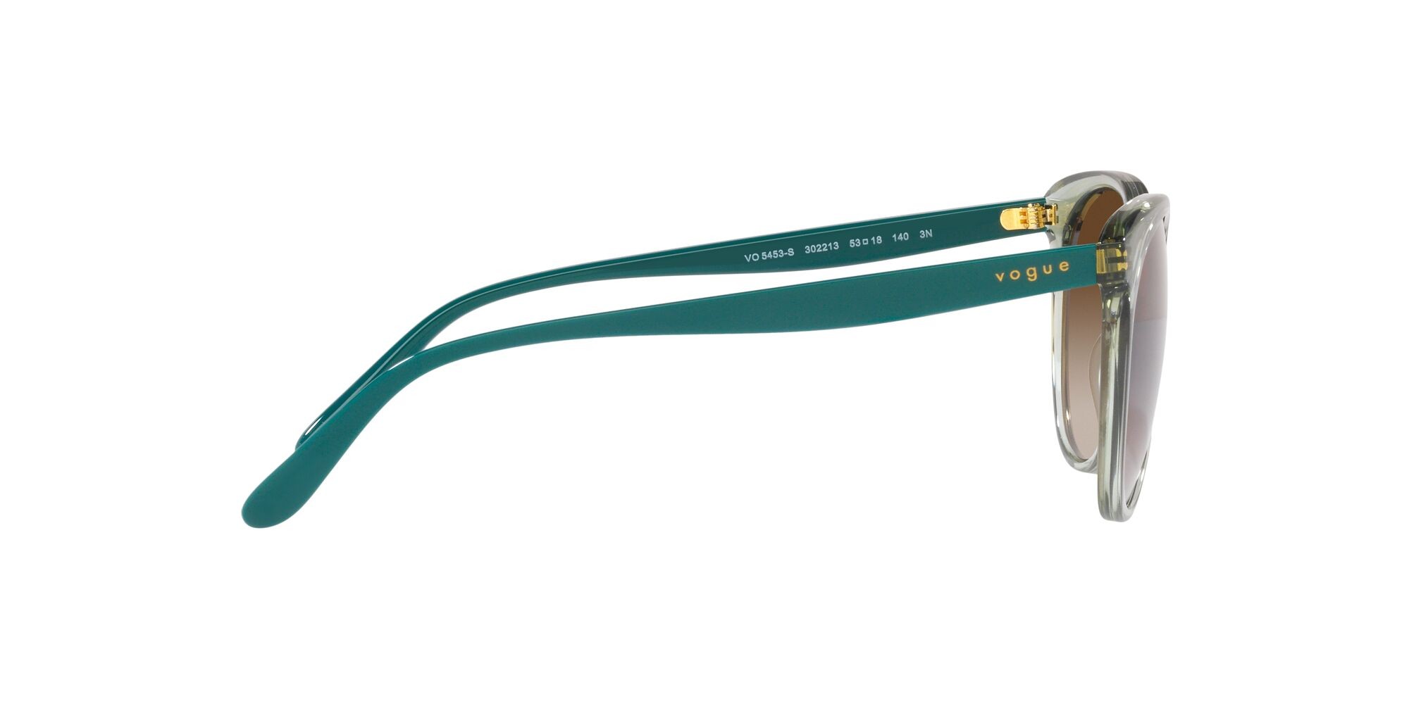 Occhiali da sole Vogue VO 5453S (302213) colore verde chiaro trasparente forma pantos lenti marrone sfumato
