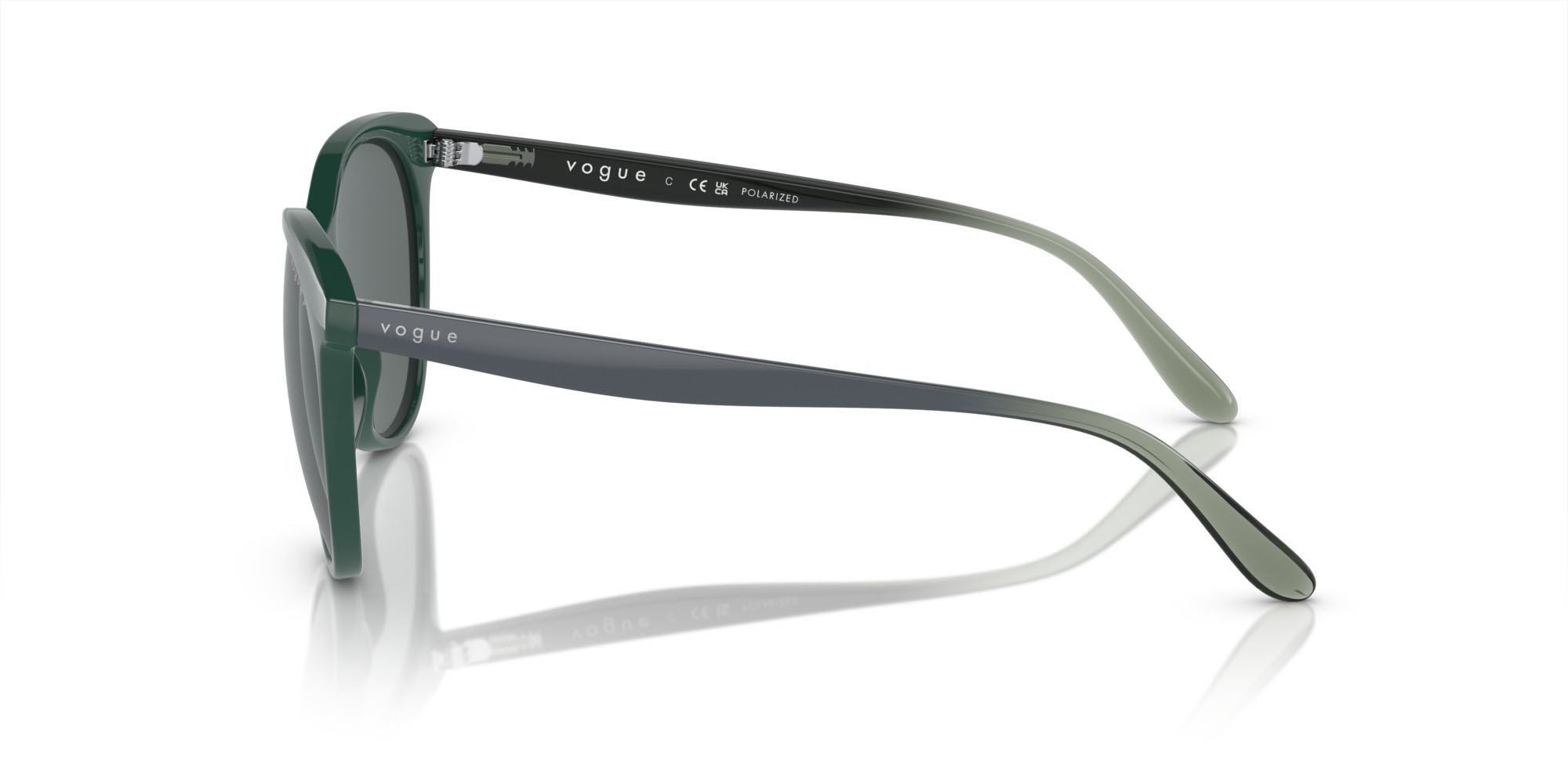 Sonnenbrillen Vogue VO 5453S (305081) farbe verde scuro full form pantos gläser polarized grigio scuro