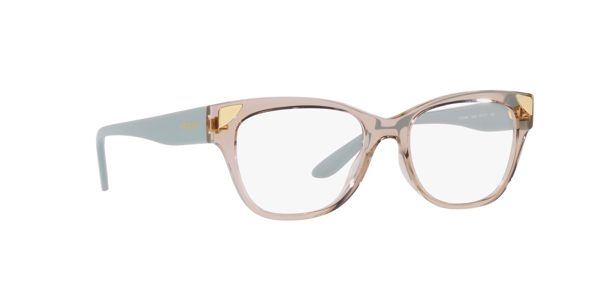 Brillen Vogue VO 5454 (2990) farbe caramello trasparente form quadratisch gläser lente demo