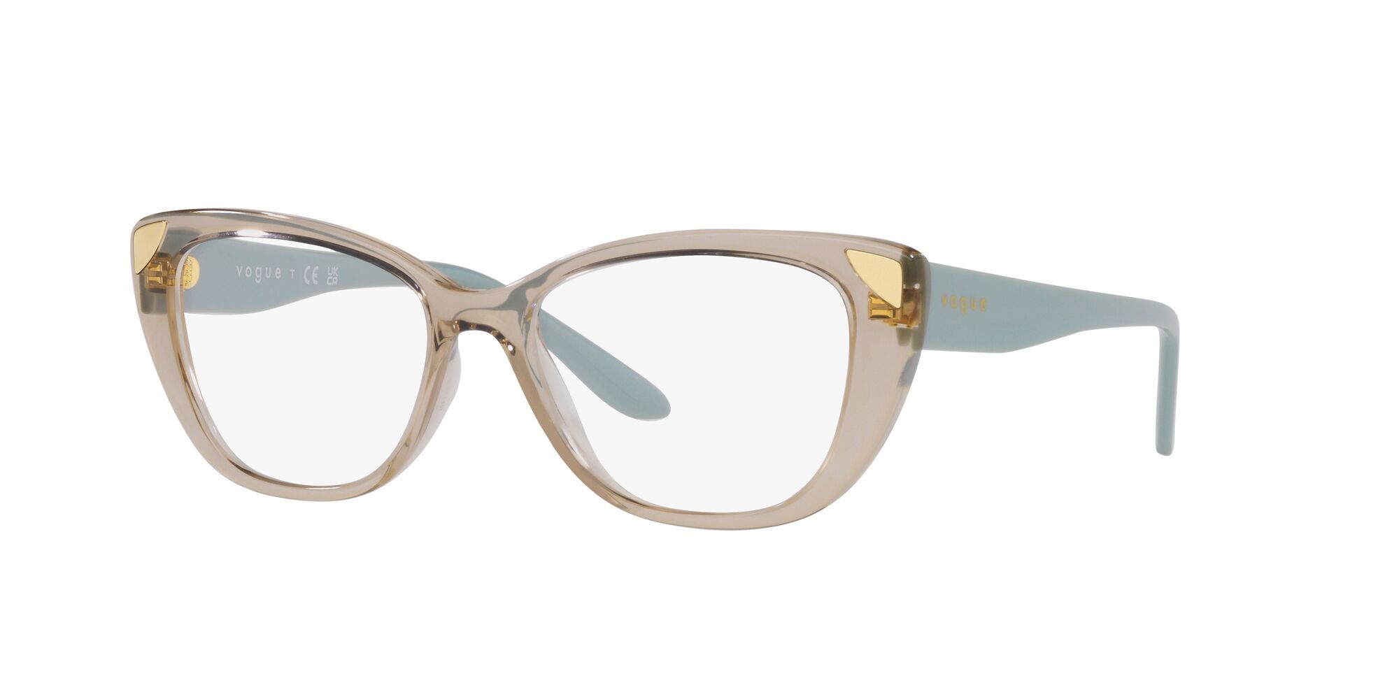 Brillen Vogue VO 5455 (2990) farbe caramello trasparente form cat-eye gläser lente demo