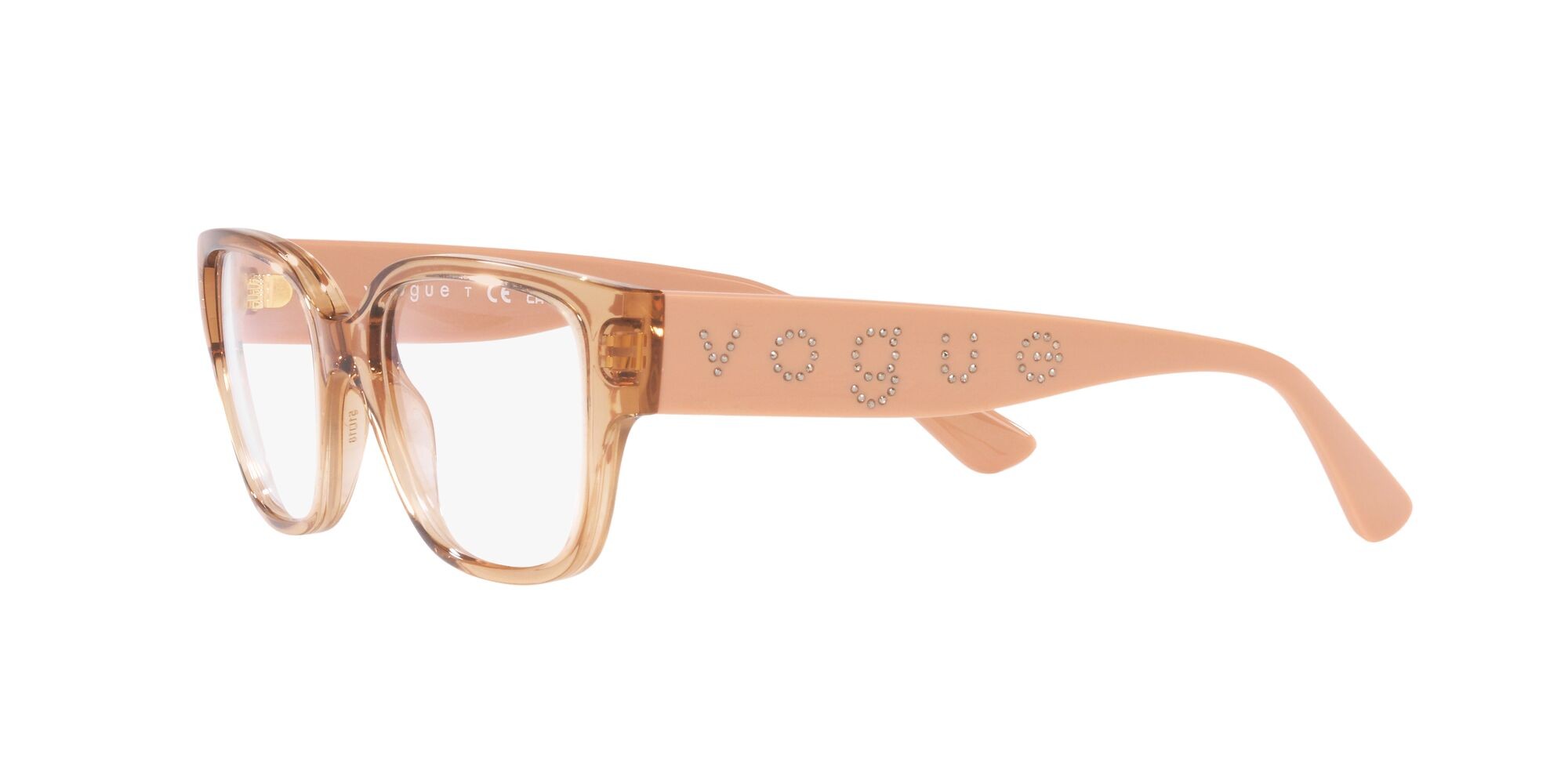 Brillen Vogue VO 5458B (2826) farbe marrone chiaro trasparente form quadratisch gläser lente demo