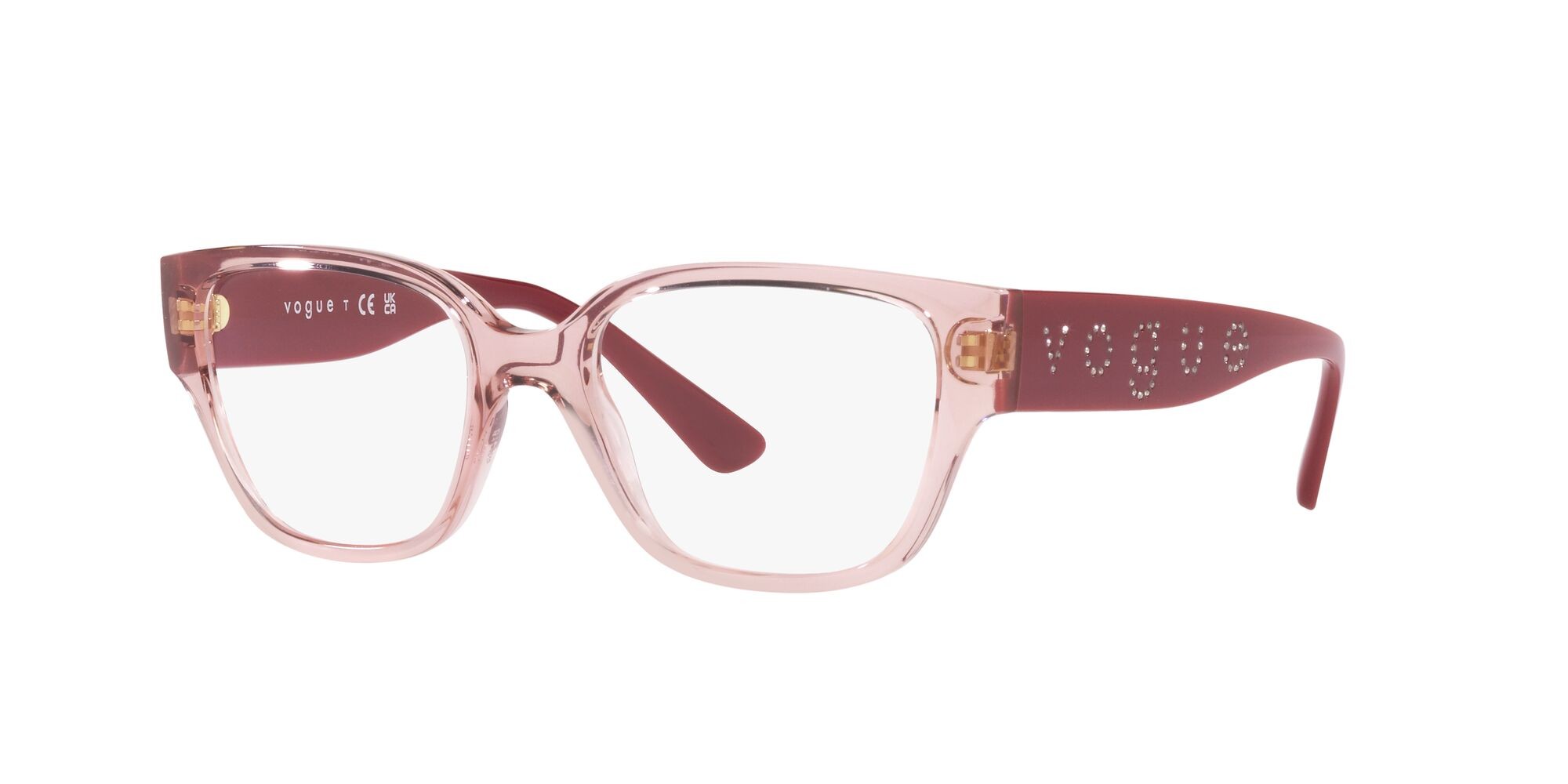 Brillen Vogue VO 5458B (2828) farbe transparent light pink form quadratisch gläser lente demo