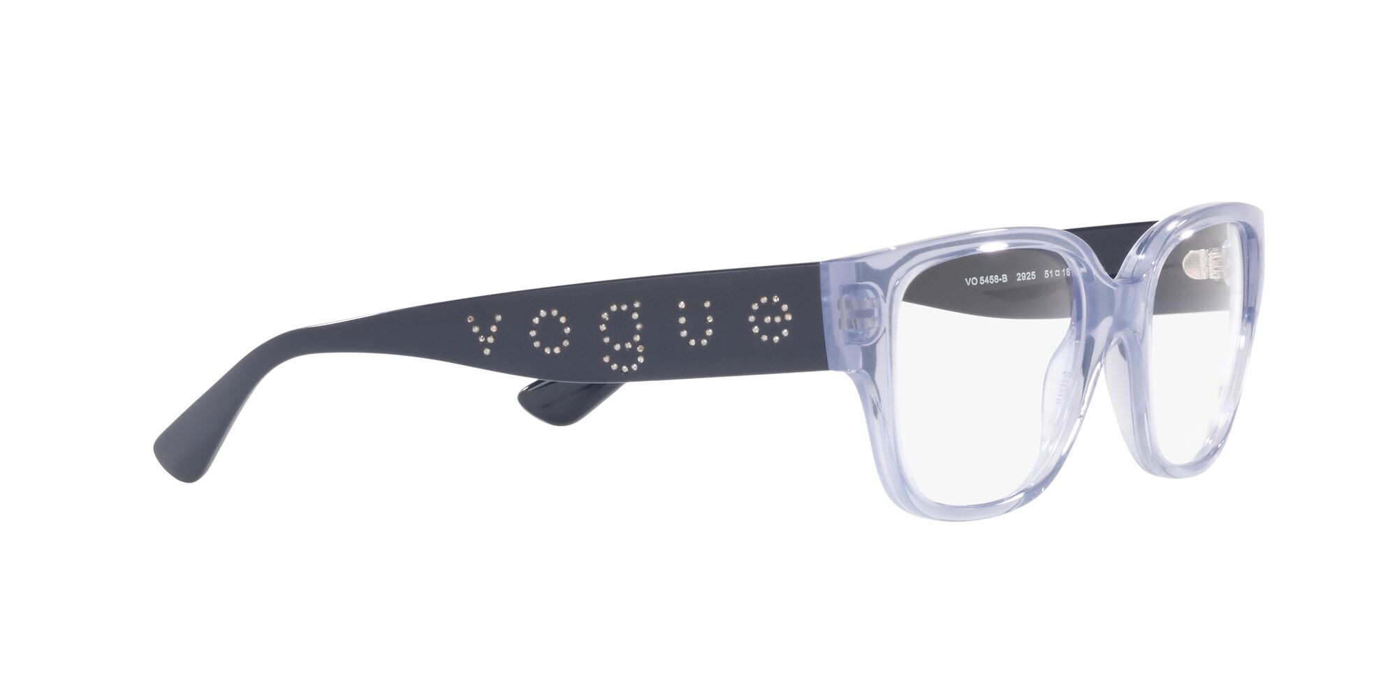 Brillen Vogue VO 5458B (2925) farbe viola trasparente form quadratisch gläser lente demo
