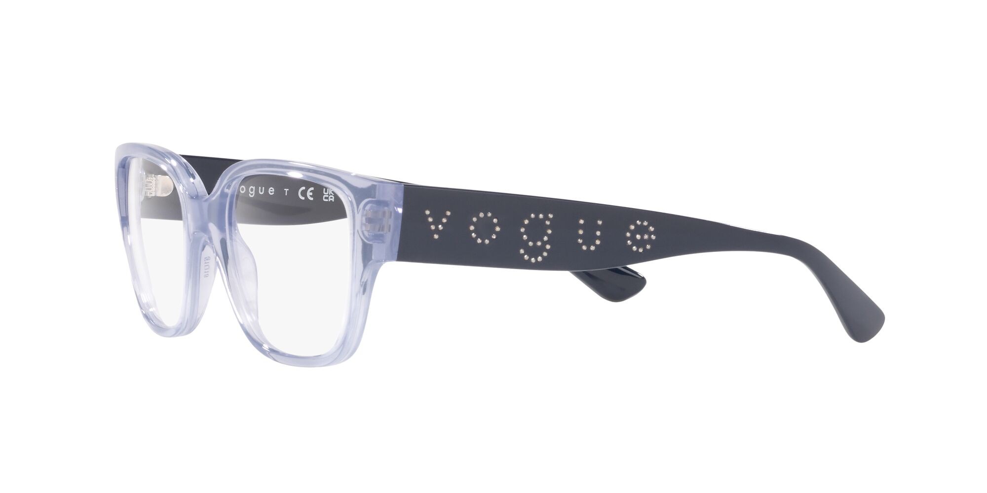 Brillen Vogue VO 5458B (2925) farbe viola trasparente form quadratisch gläser lente demo