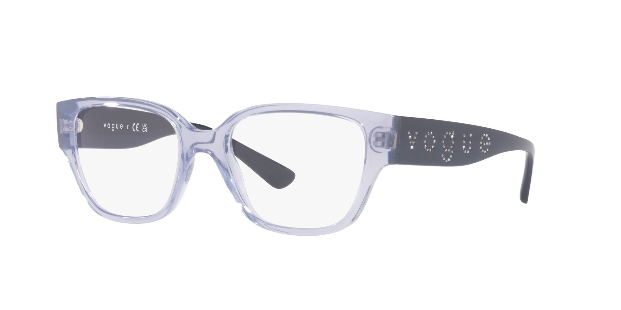 Brillen Vogue VO 5458B (2925) farbe viola trasparente form quadratisch gläser lente demo