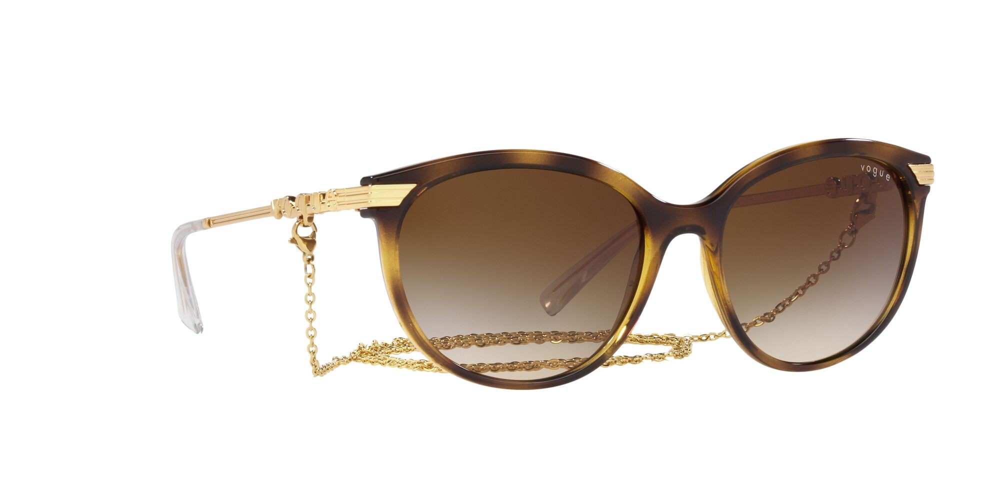 Sonnenbrillen Vogue VO 5460S (W65613) farbe havana scuro form unregelmäßig gläser marrone sfumato