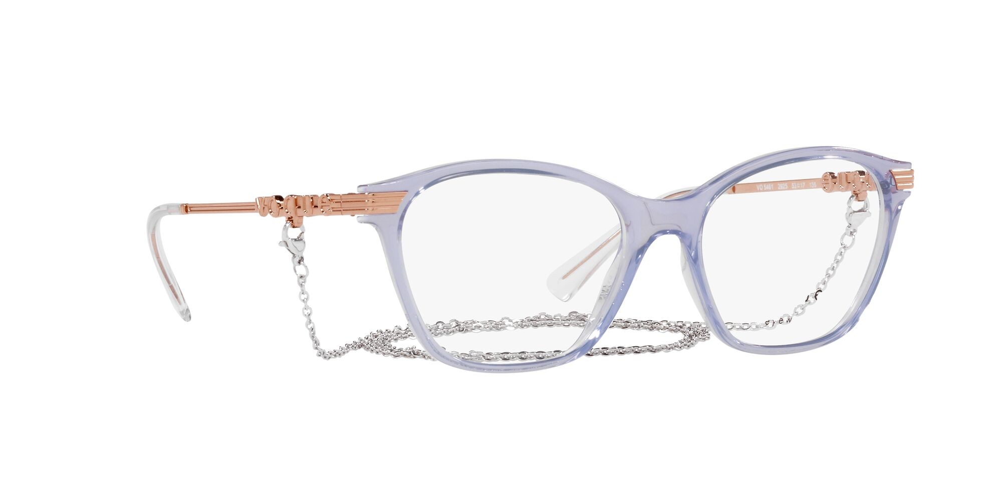 Brillen Vogue VO 5461 (2925) farbe viola trasparente form cat-eye gläser lente demo
