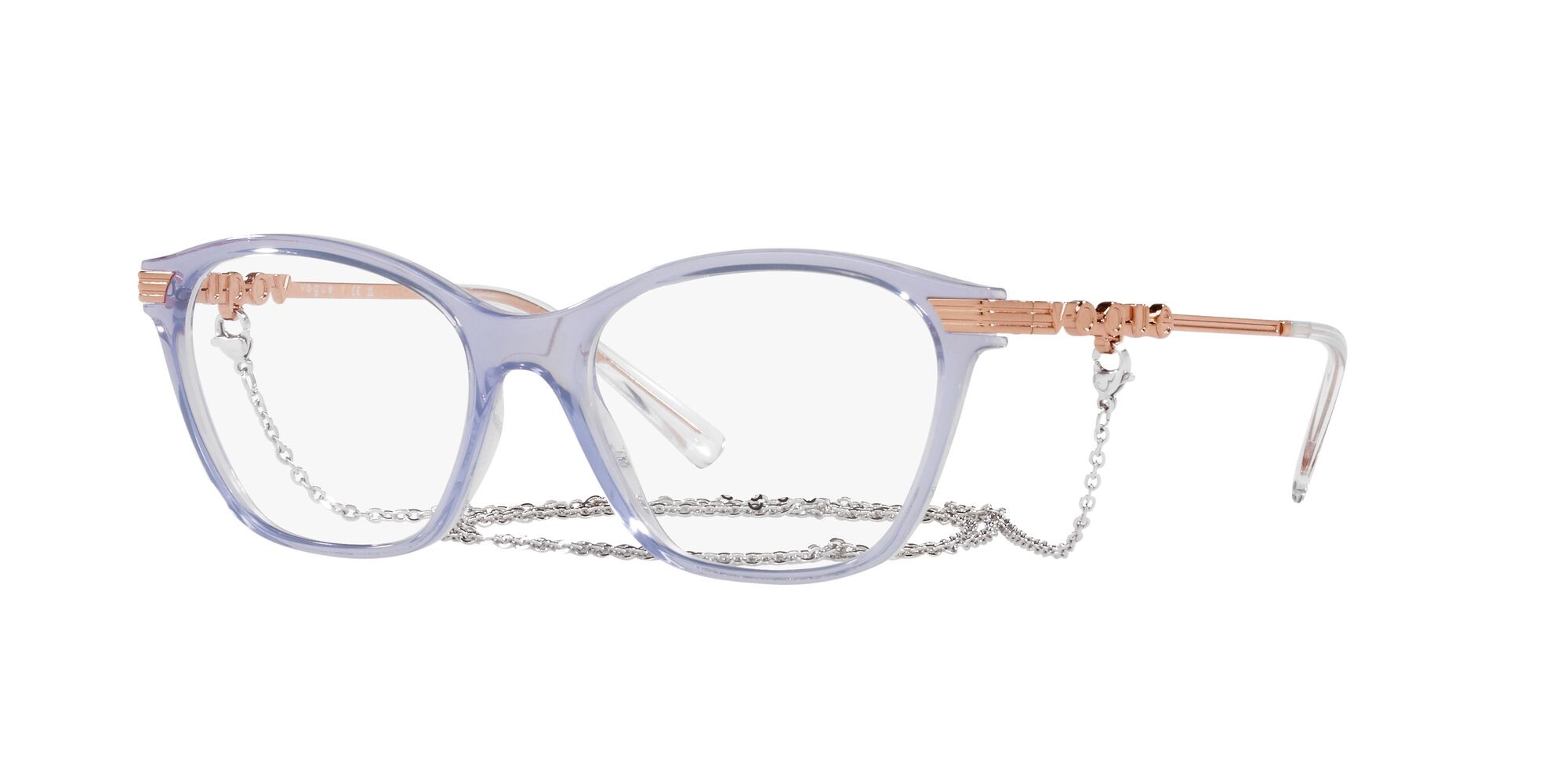 Brillen Vogue VO 5461 (2925) farbe viola trasparente form cat-eye gläser lente demo