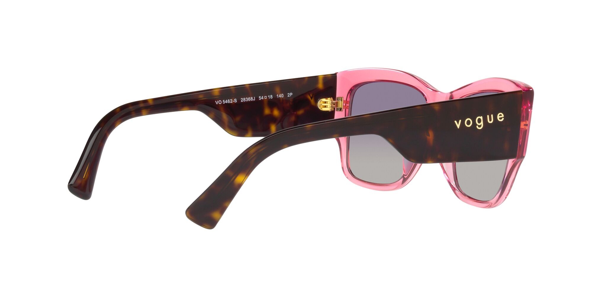 Sonnenbrillen Vogue VO 5462S (28368J) farbe rosa trasparente form quadratisch gläser polarizzata grigio sfumato violetto