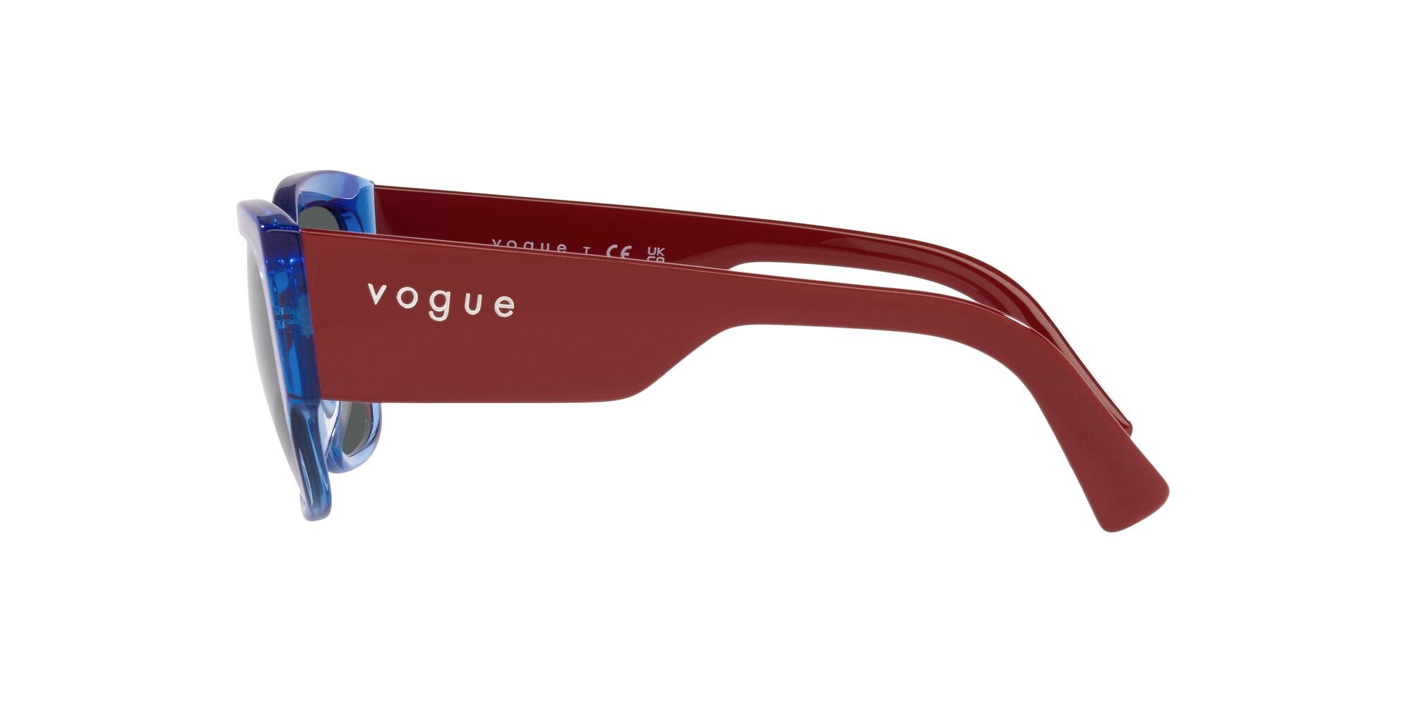 Sonnenbrillen Vogue VO 5462S (295187) farbe blu trasparente form quadratisch gläser grigio scuro