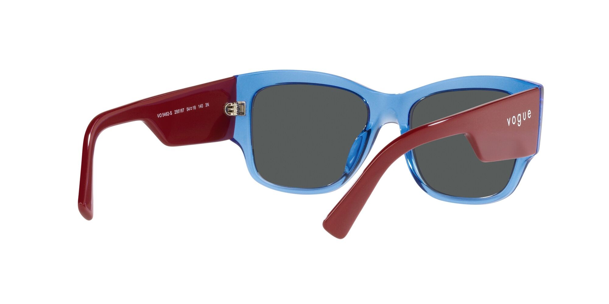 Sonnenbrillen Vogue VO 5462S (295187) farbe blu trasparente form quadratisch gläser grigio scuro